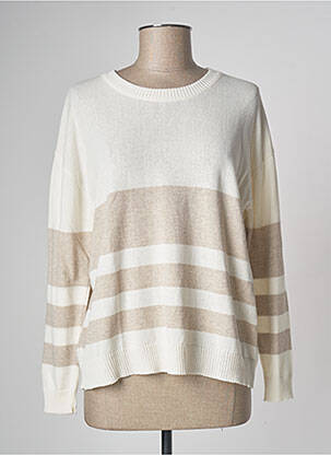 Pull resserrée sur le bas manches longues beige MUS & BOMBON femme