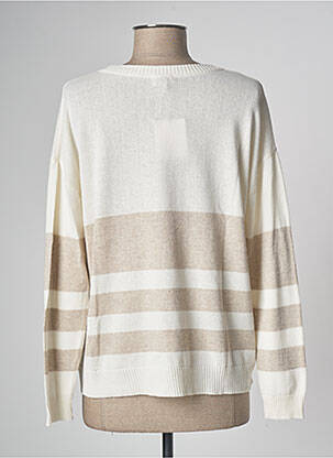 Pull col rond manches longues beige MUS & BOMBON femme
