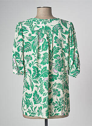 Blouse imprimé fleurs manches courtes vert LA PETITE FRANCAISE femme