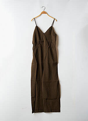 Combi-pantalon fermeture boutonnée sur le devant fines bretelles vert THE KORNER femme
