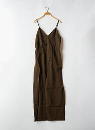 Combi-pantalon fermeture boutonnée sur le devant fines bretelles vert THE KORNER femme