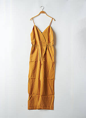 Combi-pantalon fermeture boutonnée sur le devant fines bretelles jaune THE KORNER femme