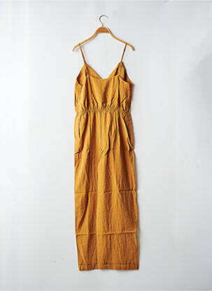 Combi-pantalon fermeture boutonnée sur le devant fines bretelles jaune THE KORNER femme