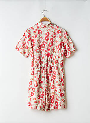 Combishort coupe fluide manches courtes rouge THE KORNER femme