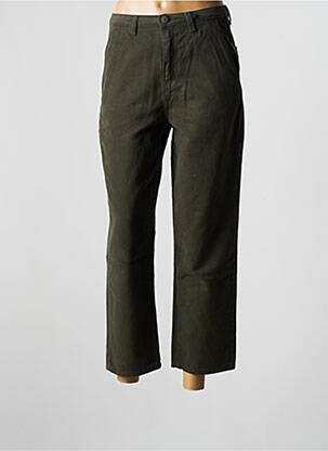 Pantalon 7/8 fermeture zippée sous rabat boutonné taille normale vert LUK AP femme