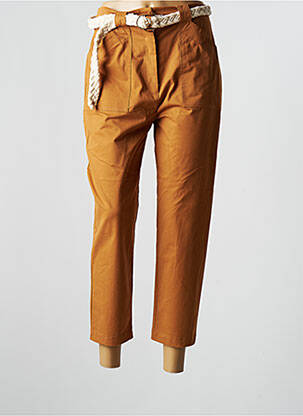 Pantalon 7/8 taille haute taille haute marron LA PETITE FRANCAISE femme