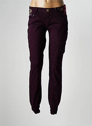 Pantalon slim violet DESIGUAL pour femme