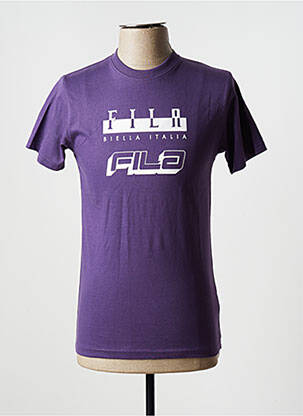 T-shirt stretch manches courtes violet FILA homme