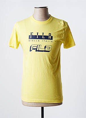 T-shirt stretch manches courtes jaune FILA homme