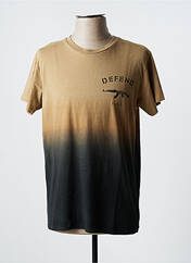T-shirt marron DEFEND pour homme seconde vue