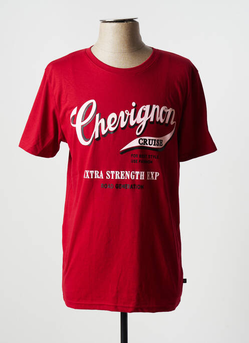 T-shirt rouge CHEVIGNON pour homme