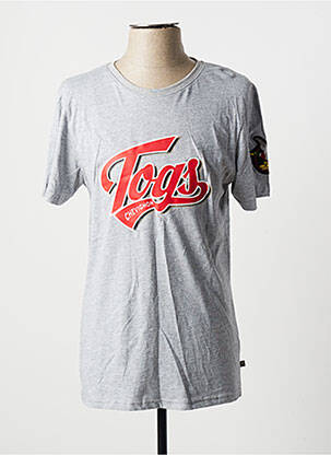 T-shirt tissage chiné manches courtes gris CHEVIGNON homme