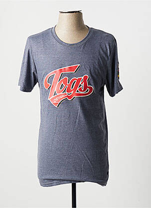 T-shirt tissage chiné manches courtes bleu CHEVIGNON homme