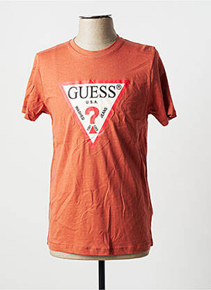 T-shirt orange GUESS pour homme