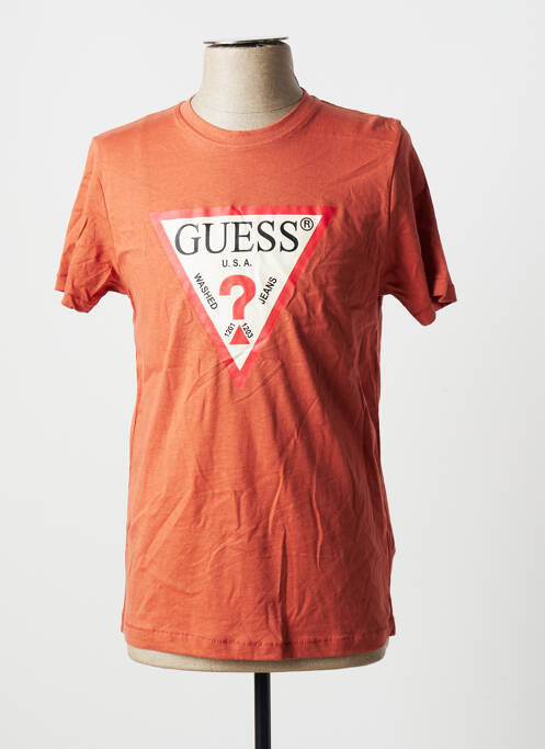 T-shirt orange GUESS pour homme
