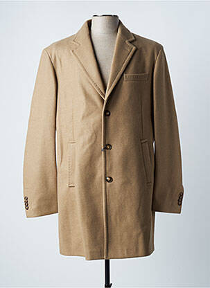 Manteau long manches longues sans capuche beige DAN JOHN homme