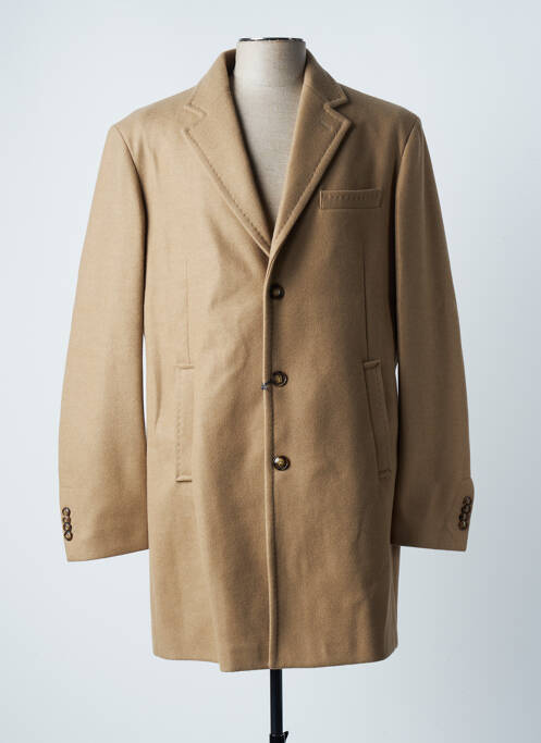Manteau long coupe droite sans capuche beige DAN JOHN homme
