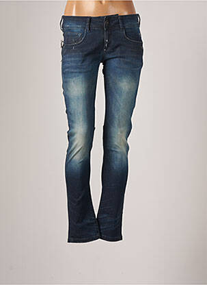 Jeans coupe droite effet usé délavé taille basse bleu G STAR femme