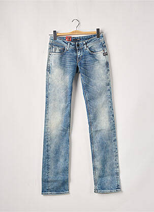 Jeans coupe droite broderie rivets taille basse bleu G STAR femme