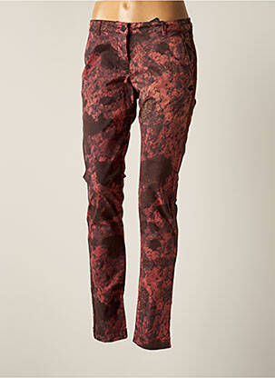 Pantalon chino broderie galons latéraux taille normale rouge MAISON SCOTCH femme
