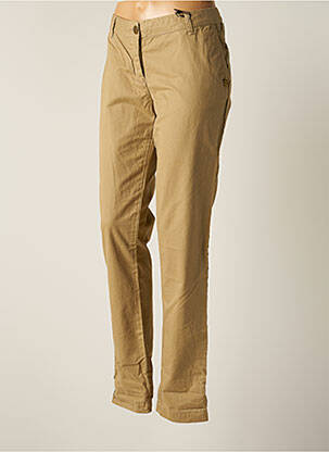 Pantalon chino broderie galons latéraux taille normale marron MAISON SCOTCH femme