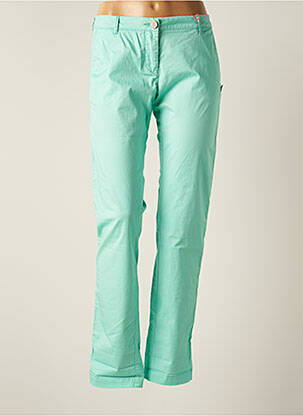 Pantalon chino fermeture zippée sous rabat boutonné taille normale bleu MAISON SCOTCH femme