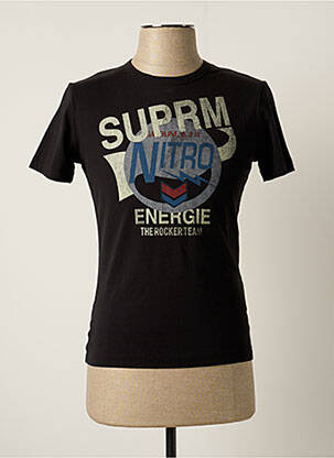 T-shirt sérigraphie manches courtes noir ENERGIE femme