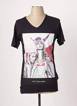 T-shirt coupe cintrée manches courtes noir ELEVEN PARIS homme
