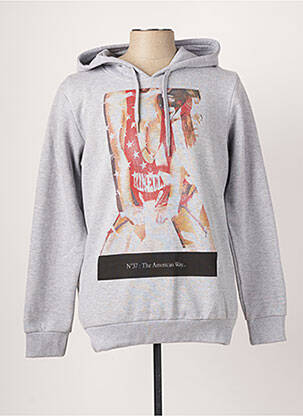 Sweat à Capuche Homme Eleven Paris - Taille M, Couleur Gris - Modèle FIX MOKATBIS HD - Neuf Avec étiquettes