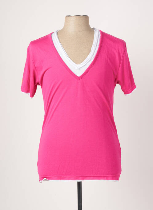 T-shirt rose ELEVEN COLORS pour homme