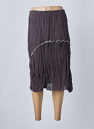 Jupe mi-longue stretch marron FRED SABATIER femme