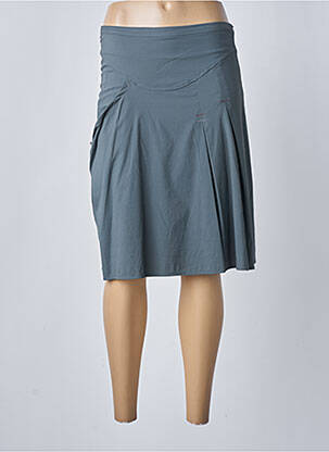 Jupe mi-longue stretch gris DOUBLE JEU femme