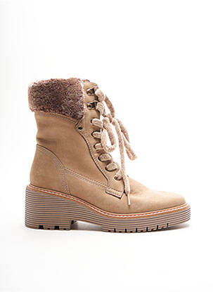 Boots beige shop femme pas cher