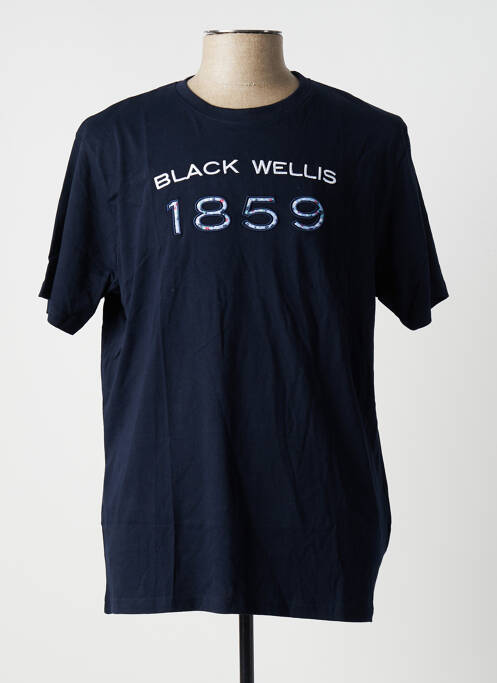 T-shirt bleu BLACK WELLIS pour homme