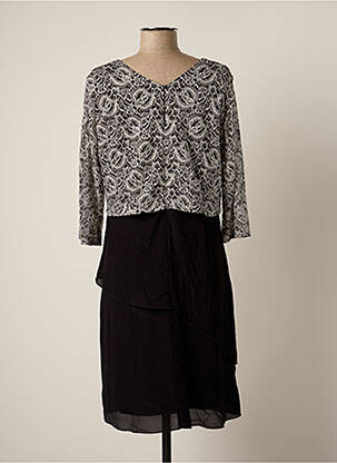 Robe mi-longue coupe fluide manches longues noir PAUSE CAFE femme