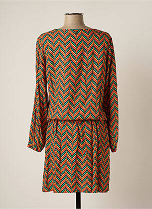 Robe mi-longue coupe fluide manches longues orange LE PETIT BAIGNEUR femme
