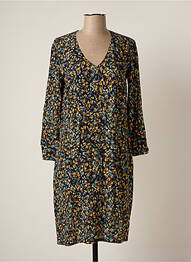 Robe mi-longue imprimé fleurs manches longues bleu LE PETIT BAIGNEUR femme