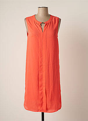 Robe mi-longue coupe fluide sans manche orange PAUSE CAFE femme