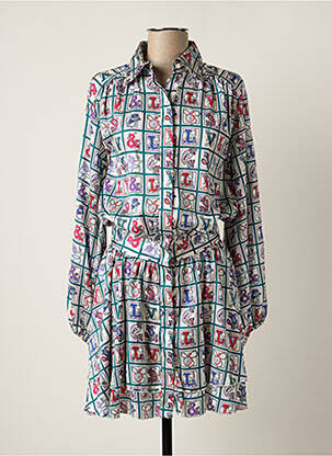 Robe courte coupe évasée manches longues vert VICTORIO & LUCCHINO femme