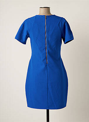 Robe courte fermeture zippée au dos manches courtes bleu VICTORIO & LUCCHINO femme