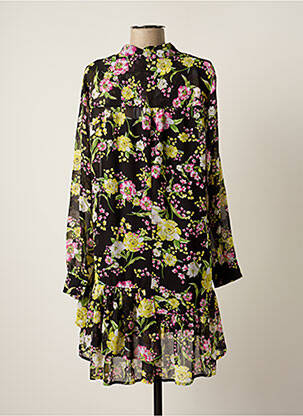 Robe courte manches longues manches longues noir GUESS femme