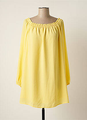 Robe courte manches longues manches longues jaune GUESS femme