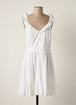 Robe mi-longue coupe évasée fines bretelles blanc GUESS femme