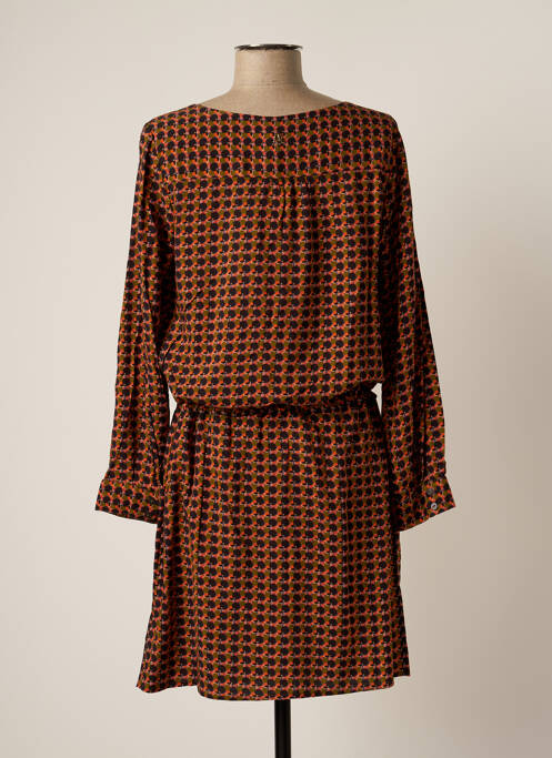 Robe mi-longue manches longues manches longues orange LE PETIT BAIGNEUR femme