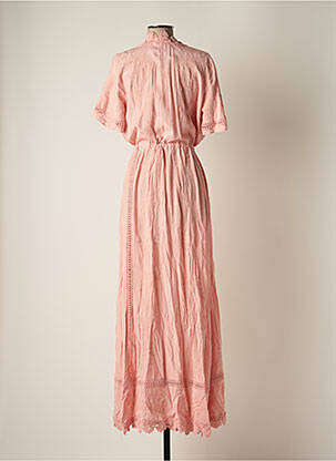 Robe longue manches courtes manches courtes rose GUESS femme