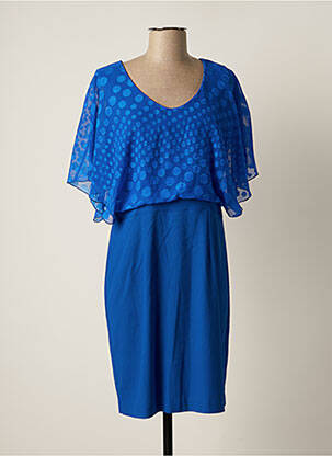 Robe mi-longue manches courtes manches courtes bleu PAUSE CAFE femme