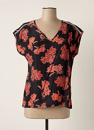 Blouse imprimé fleurs manches courtes noir LE PETIT BAIGNEUR femme