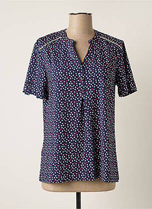T-shirt col v manches courtes bleu DAMART femme
