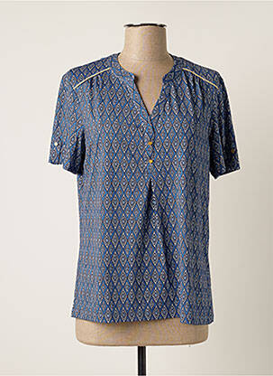 T-shirt col v manches courtes bleu DAMART femme