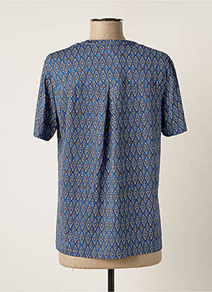 T-shirt col v manches courtes bleu DAMART femme